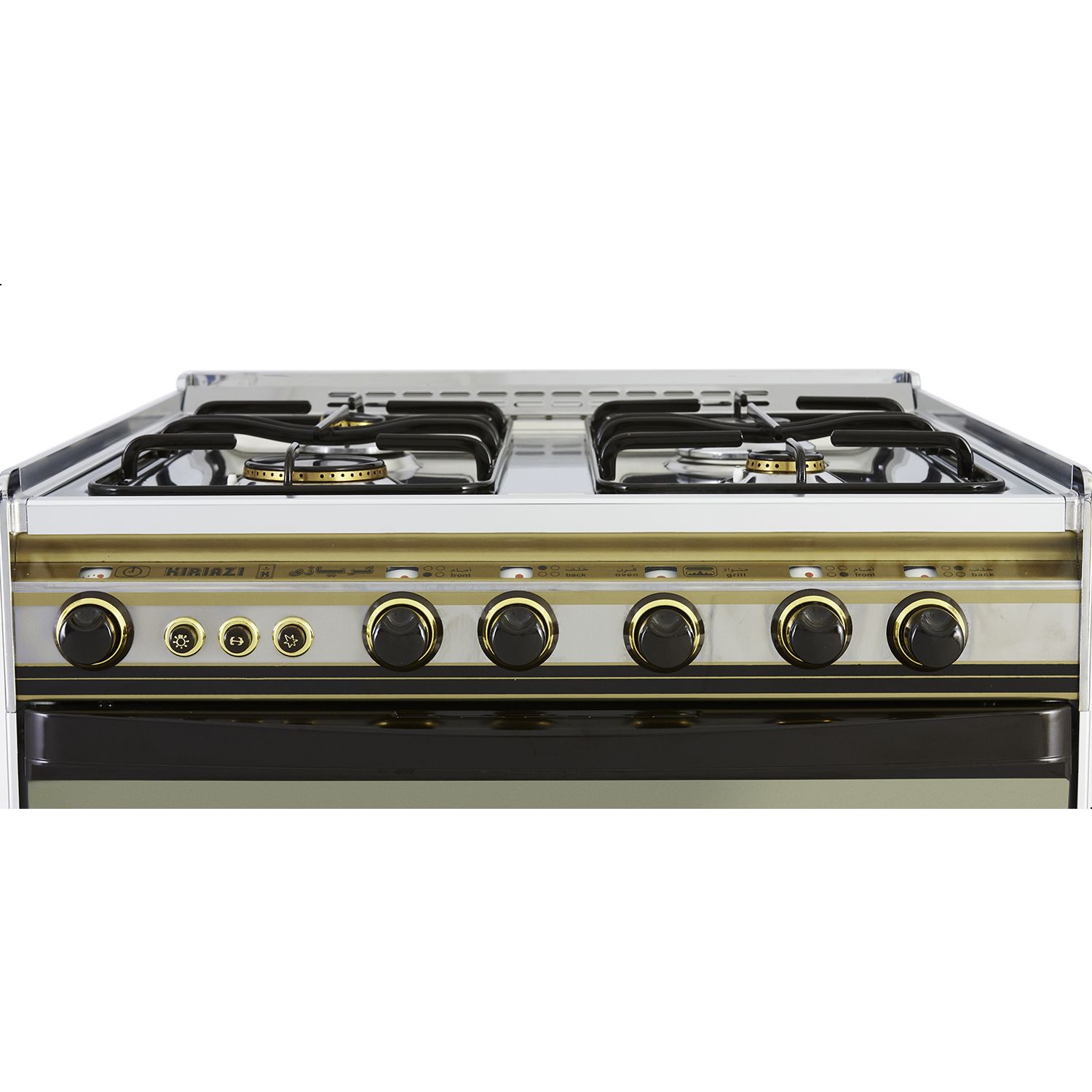 Kiriazi Gas Cooker 4 Burners, Silver - 6400 Kiriazi Gas Cooker 4 Burners, Silver - 6400